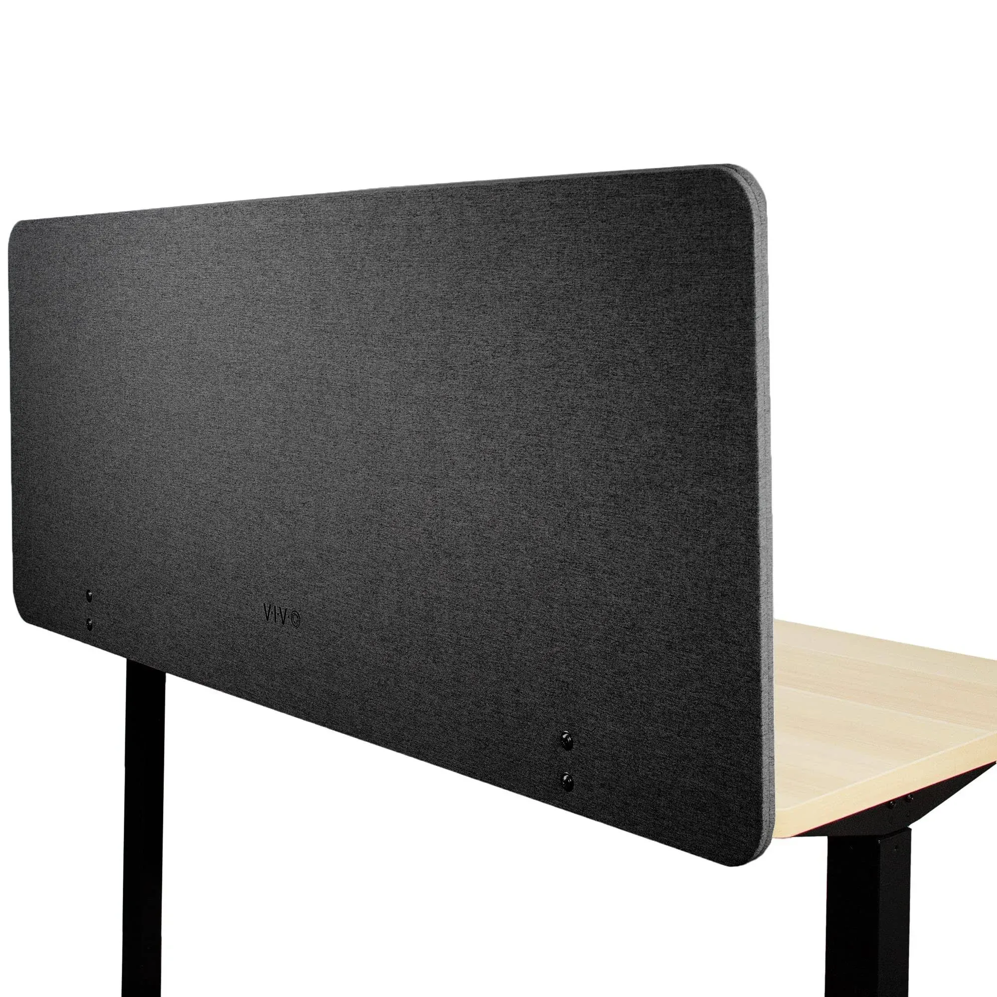 Vivo Dark Gray Clamp-on/Screw-on 60 x 24 inch Desktop Privacy Panel, Cubicle Desk Divider