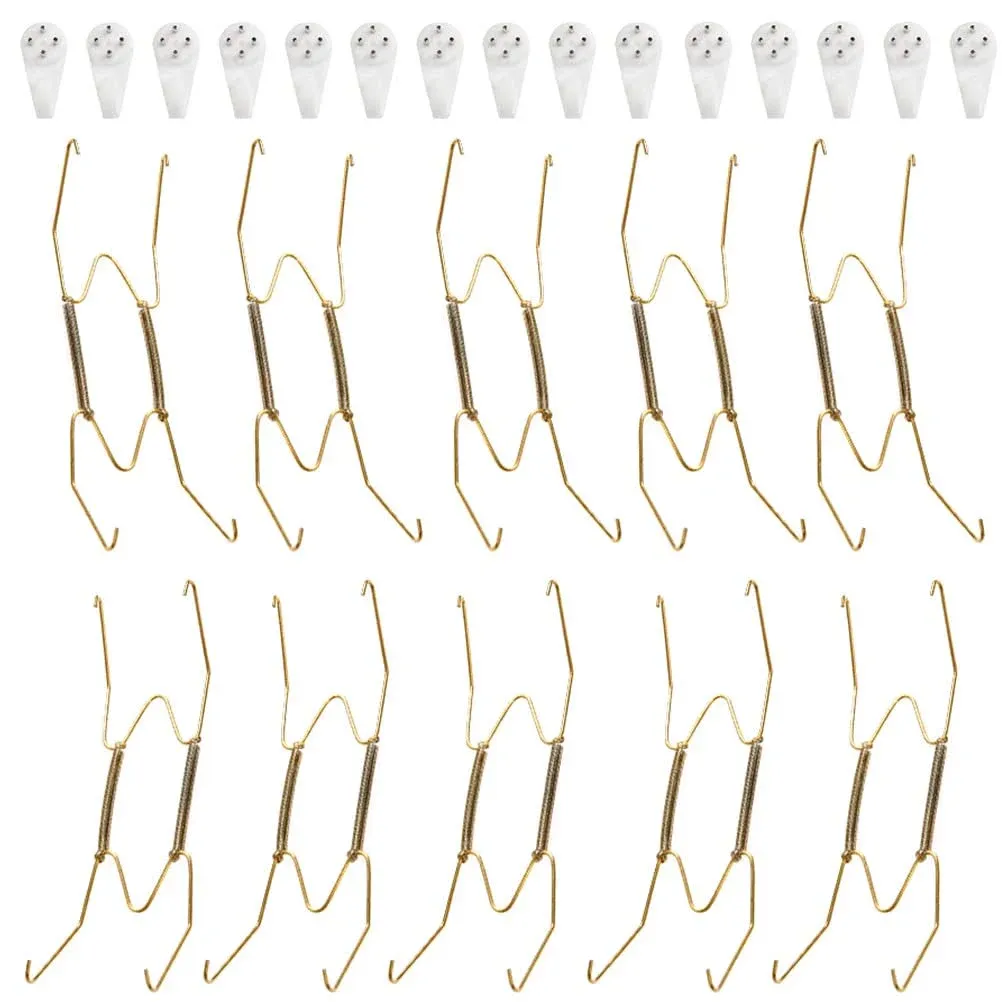 10 Pack Plate Hanger Decorative Plates Hooks Dish Display Holder for Walls