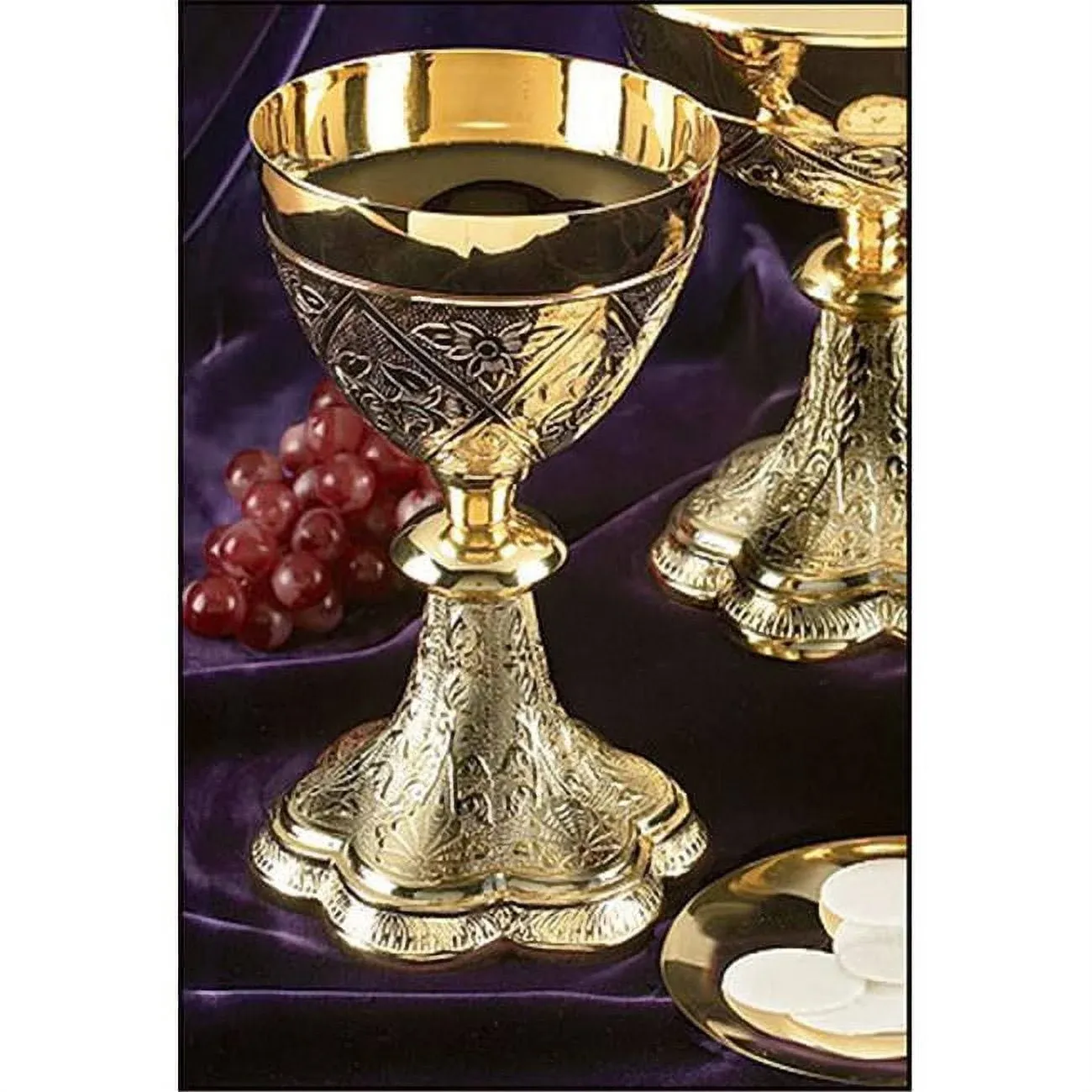 Embossed Vines Chalice with Paten Set