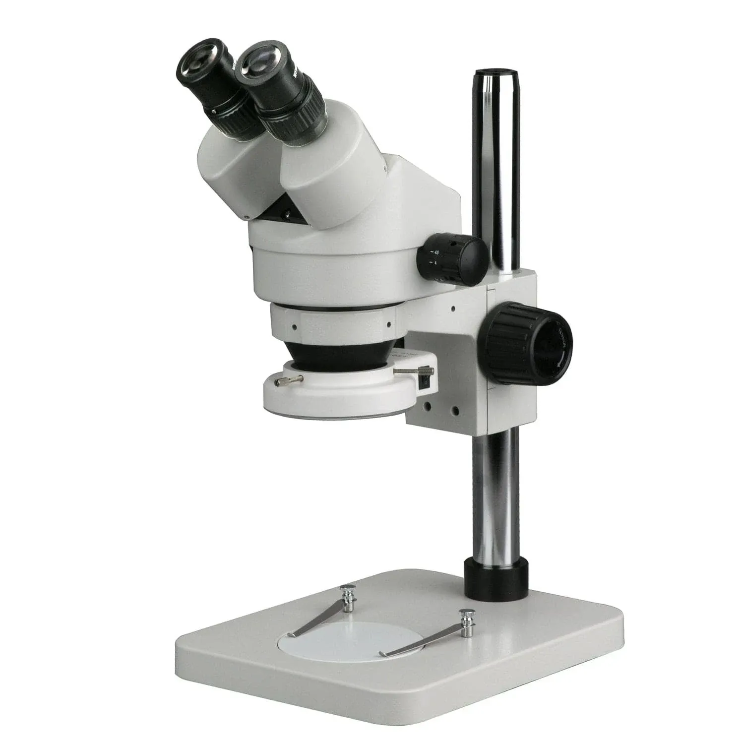 Amscope 7X-45X Stereo Binocular Microscope with 14 inch Pillar Stand & 64-LED ...