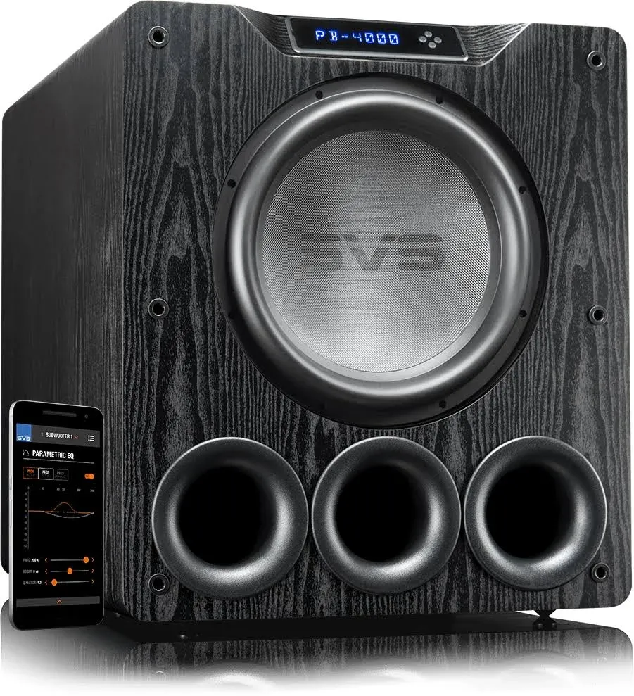 SVS PB-4000 Subwoofer – 13.5” Driver, 1,200 Watts RMS – Premium Black Ash