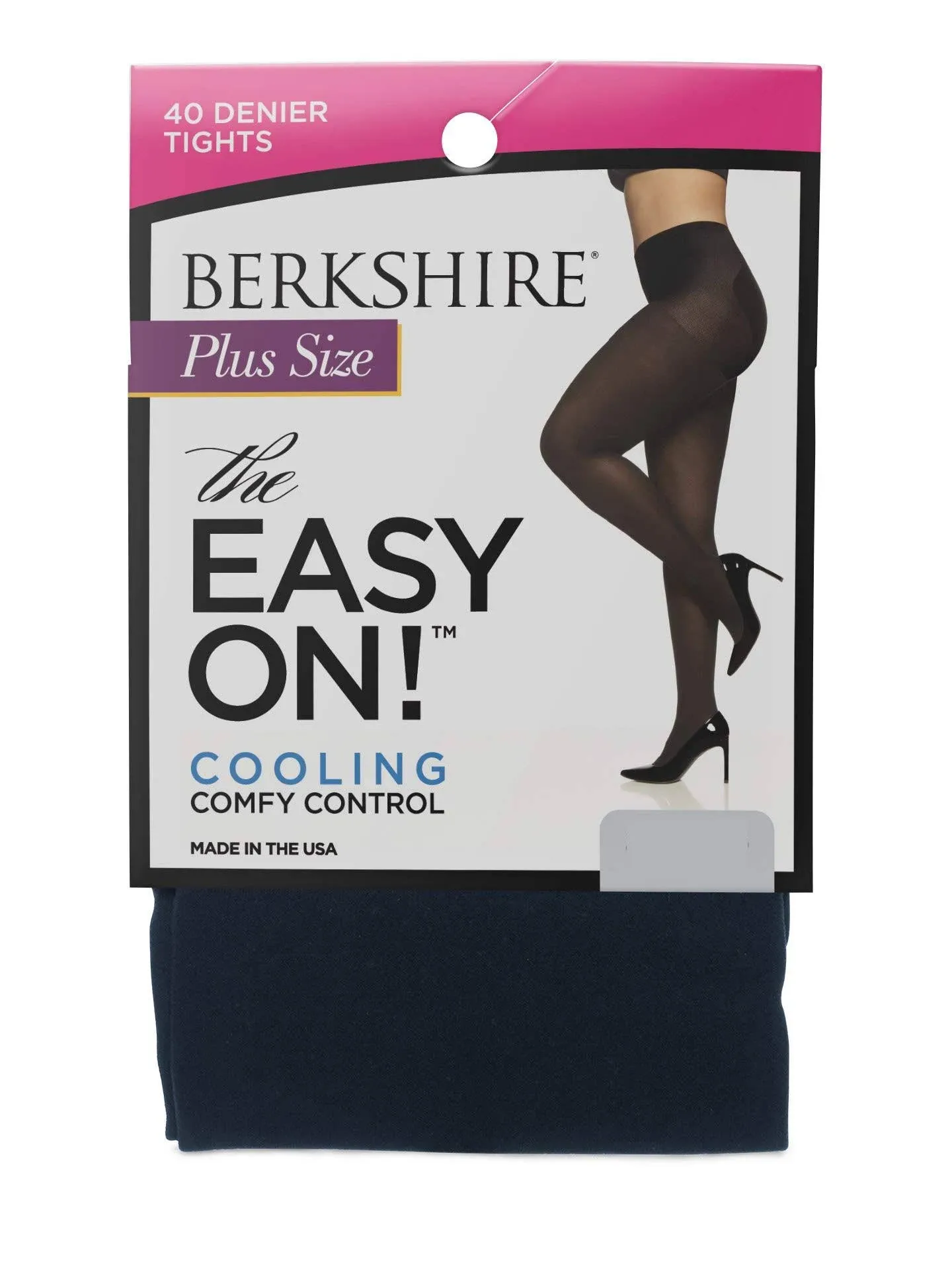 Berkshire Womans Plus Size 1X 2X The Easy on Maximum Coverage Tights Navy New