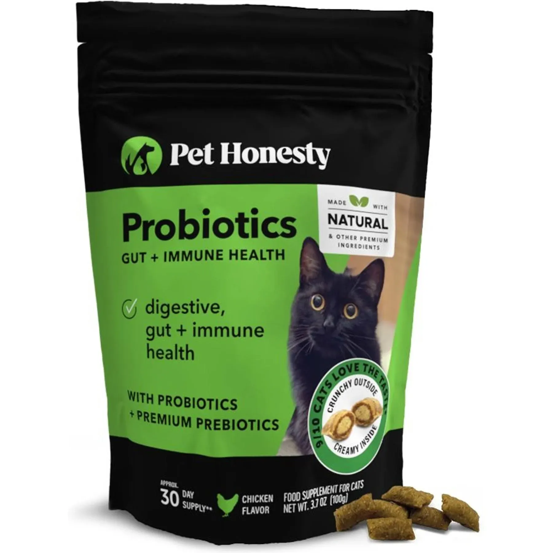 Pet Honesty Probiotics Gut & Immune Health Dual Textured Chews for Cats (3.7 oz)