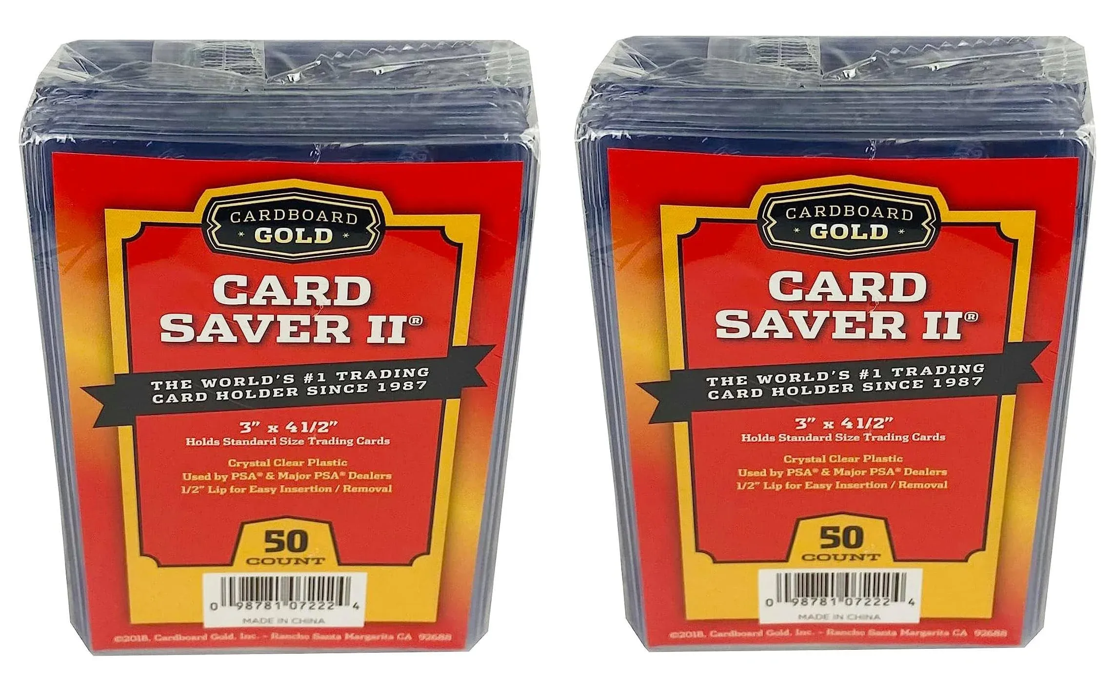 Cardboard Gold Card Saver 2 Semi-Rigid Card Holders, 100 Count