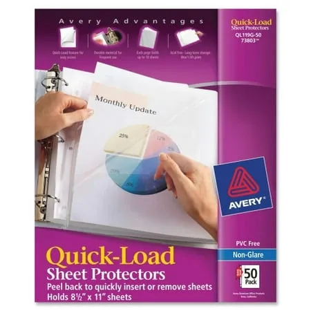 Avery Quick Top & Side Loading Sheet Protectors 73803