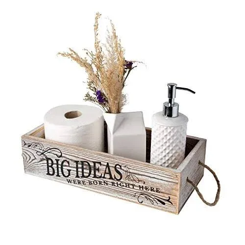 Bathroom Decor Box 2 Sides with Funny Sayings -Perfect for Farmhouse Bathroom...