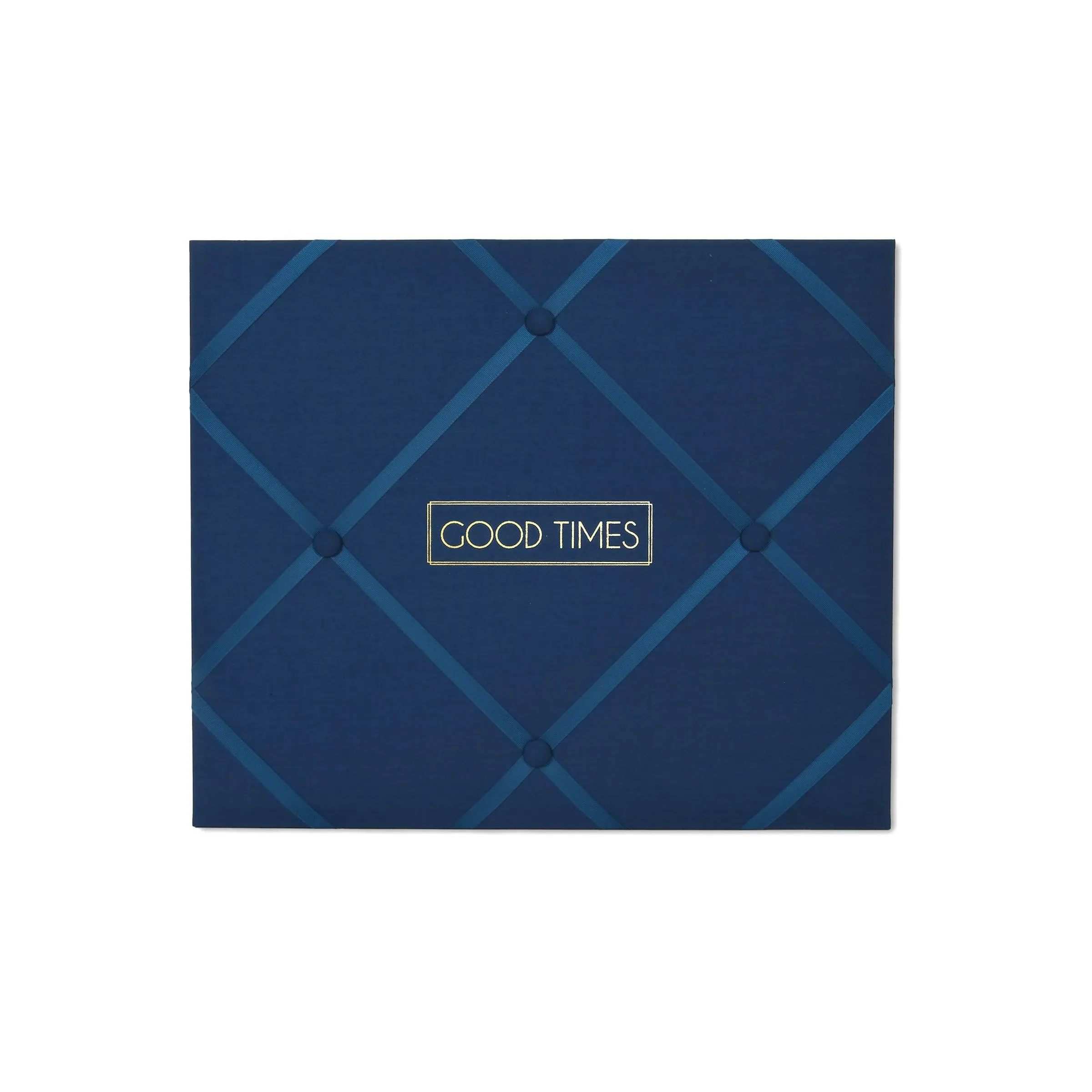 New View Gifts MEMO Wall Hanging 19' X 16' French Memo & Photo Board, Good Times Navy Linen Fabric, 19" X 16" X .6", Blue