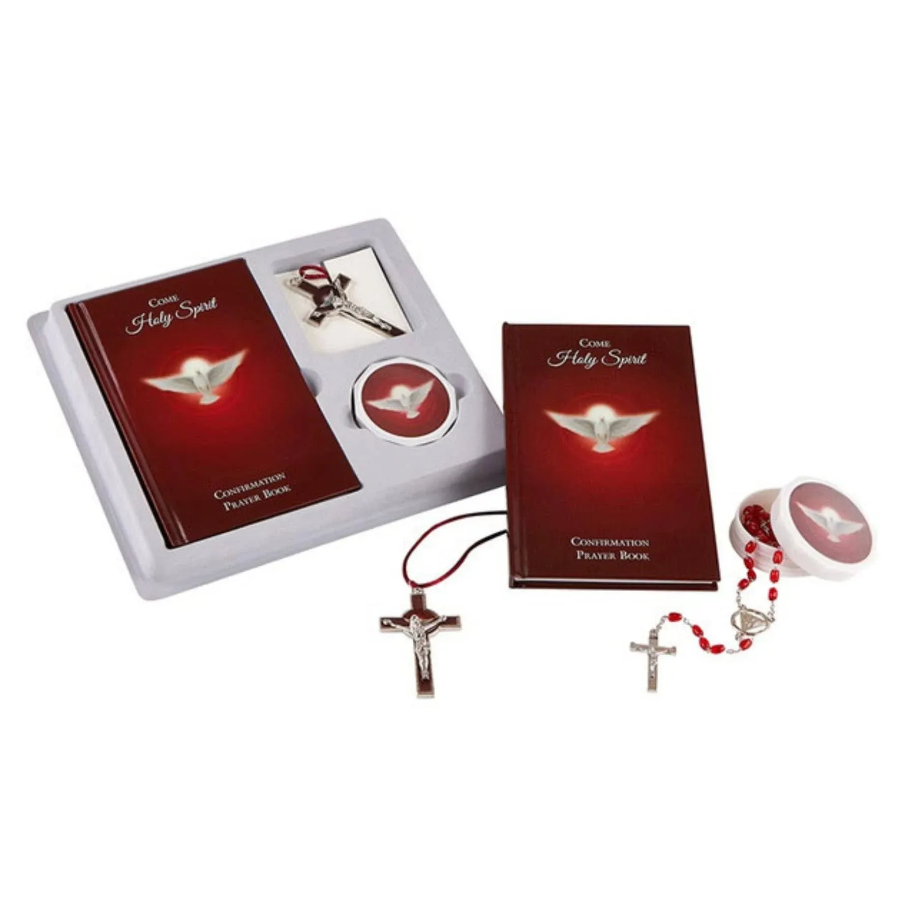 Come Holy Spirit Confirmation Boxed Set, Prayer Book, Rosary with Case, Pendant