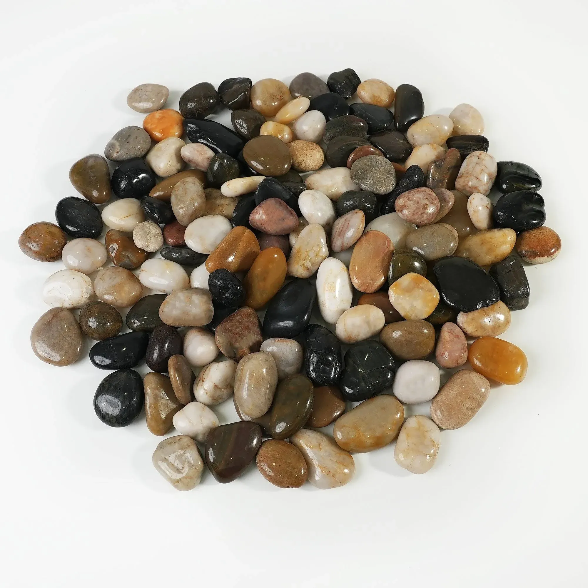 12 lbs River Rocks, Stonecreek Decorative Garden Stones for Plant Landscaping, Polished Gravel Filler Pebbles, Pale Yellow