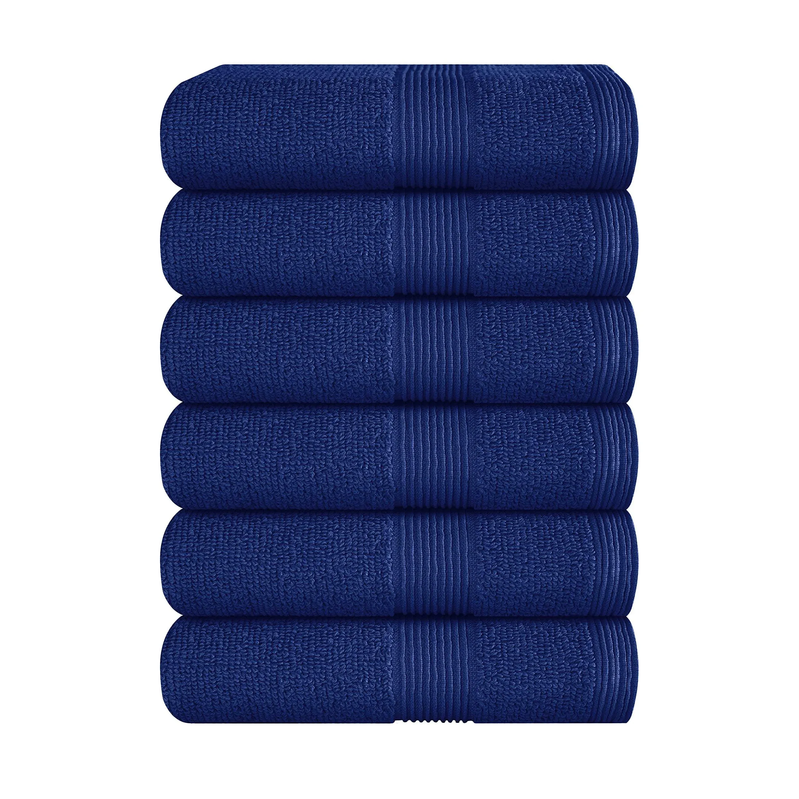 Belizzi Home Ultra Soft 6-Piece Hand Towel Set 16x28-100% Ringspun Cotton - Durable & Highly Absorbent Hand Towels - Ideal for use in Bathroom, Kitchen, Gym, Spa & General Cleaning - Mineral Blue