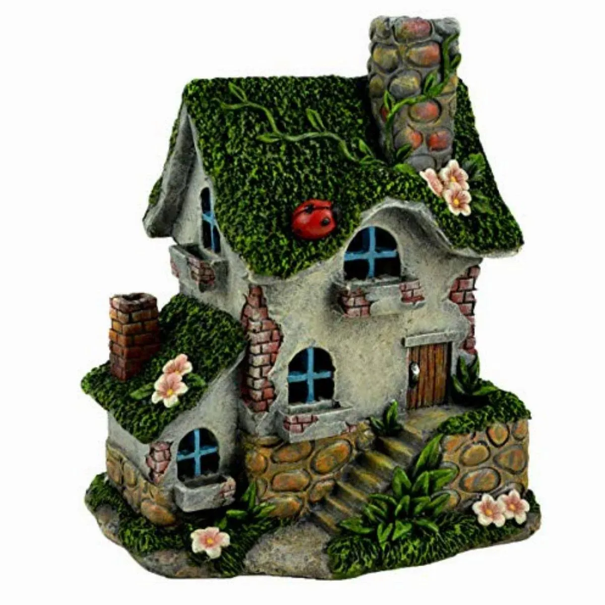 Touch of Nature Fairy Garden Solar Houses - Miniature Garden - Gnome House - Fairy House - Solar LED House (House - 56166)