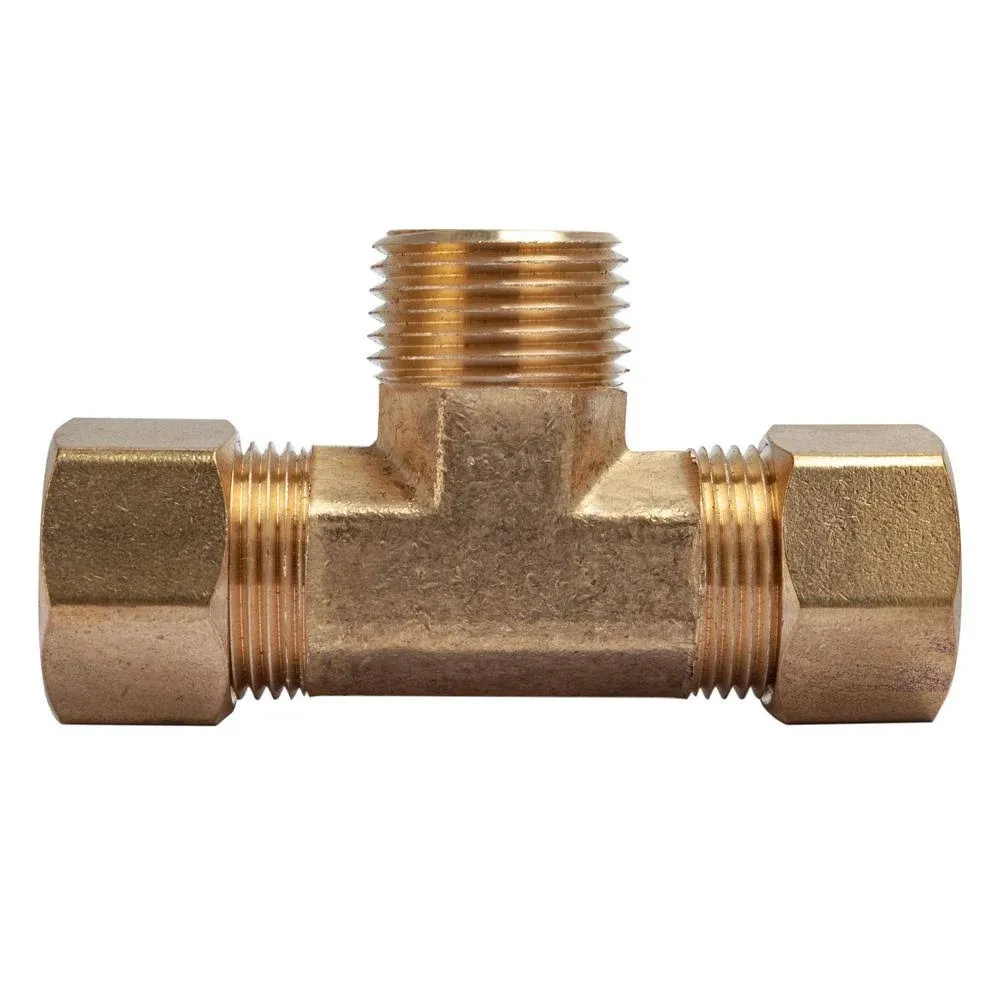 LTWFITTING Brass 5/8-Inch OD x 5/8-Inch OD x 1/2-Inch Male NPT Compression Branch Tee Fitting(Pack of 5)