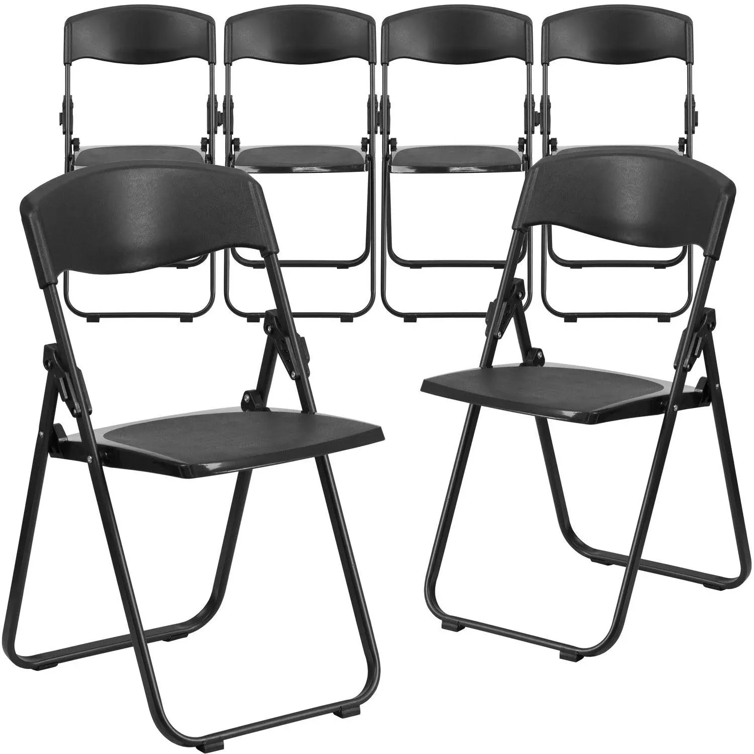 Flash Furniture Hercules Series 500 lb. Capacity Heavy Duty Plastic Folding Chair with Built-in Ganging Brackets