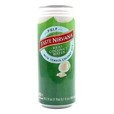 (12 Pack) Taste Nirvana Real Coconut Water, 16.2 Fl. Oz.