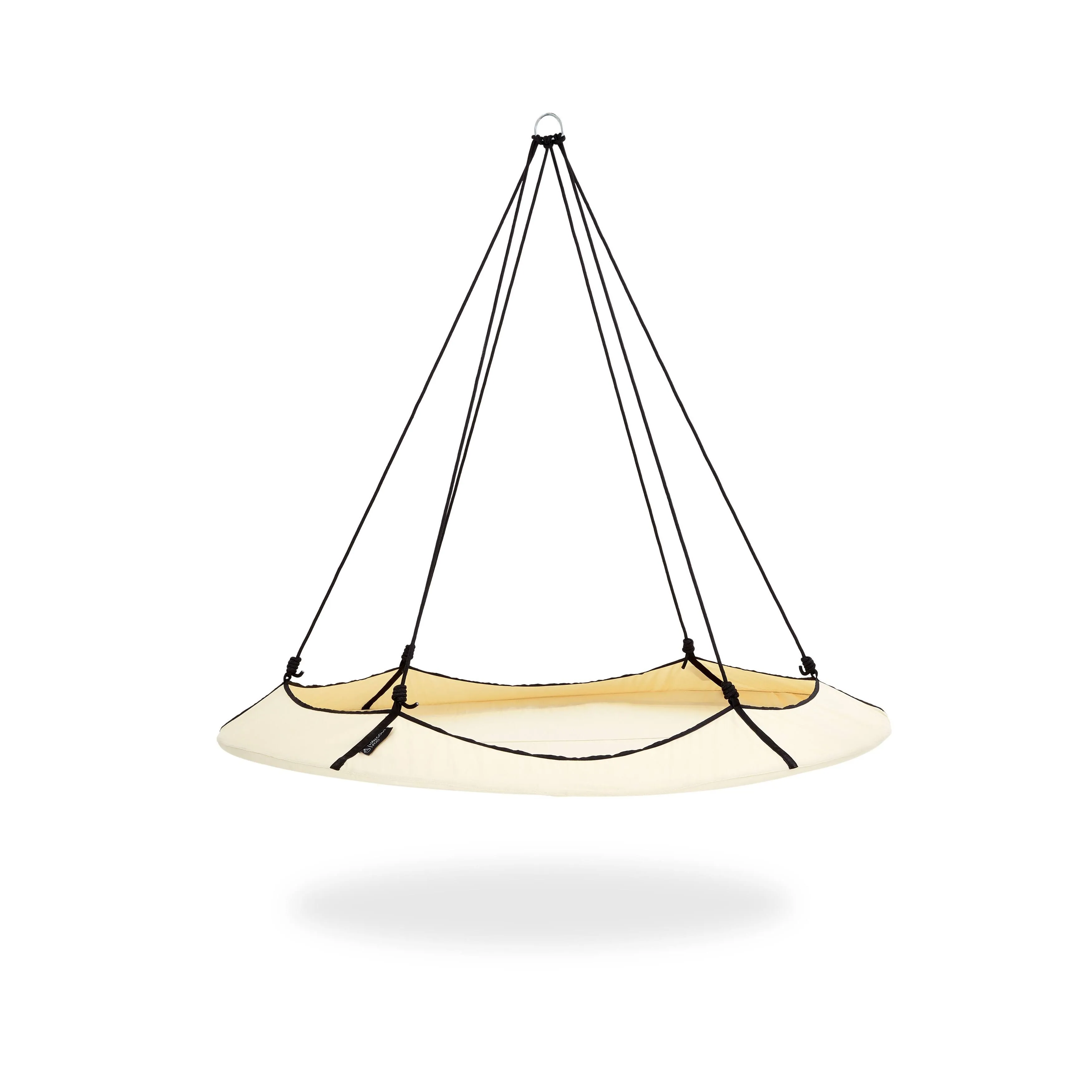 Hangout Pod Transportable Circular Family Hammock, Cream/Black, 6 ft.