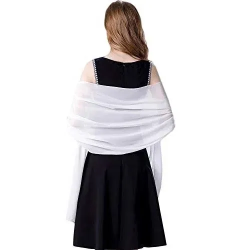 olyrjie Soft Chiffon Scarfs Shawls and Wraps for Women Evening Dresses Wedding Shawl Wraps Bridal Scarve for