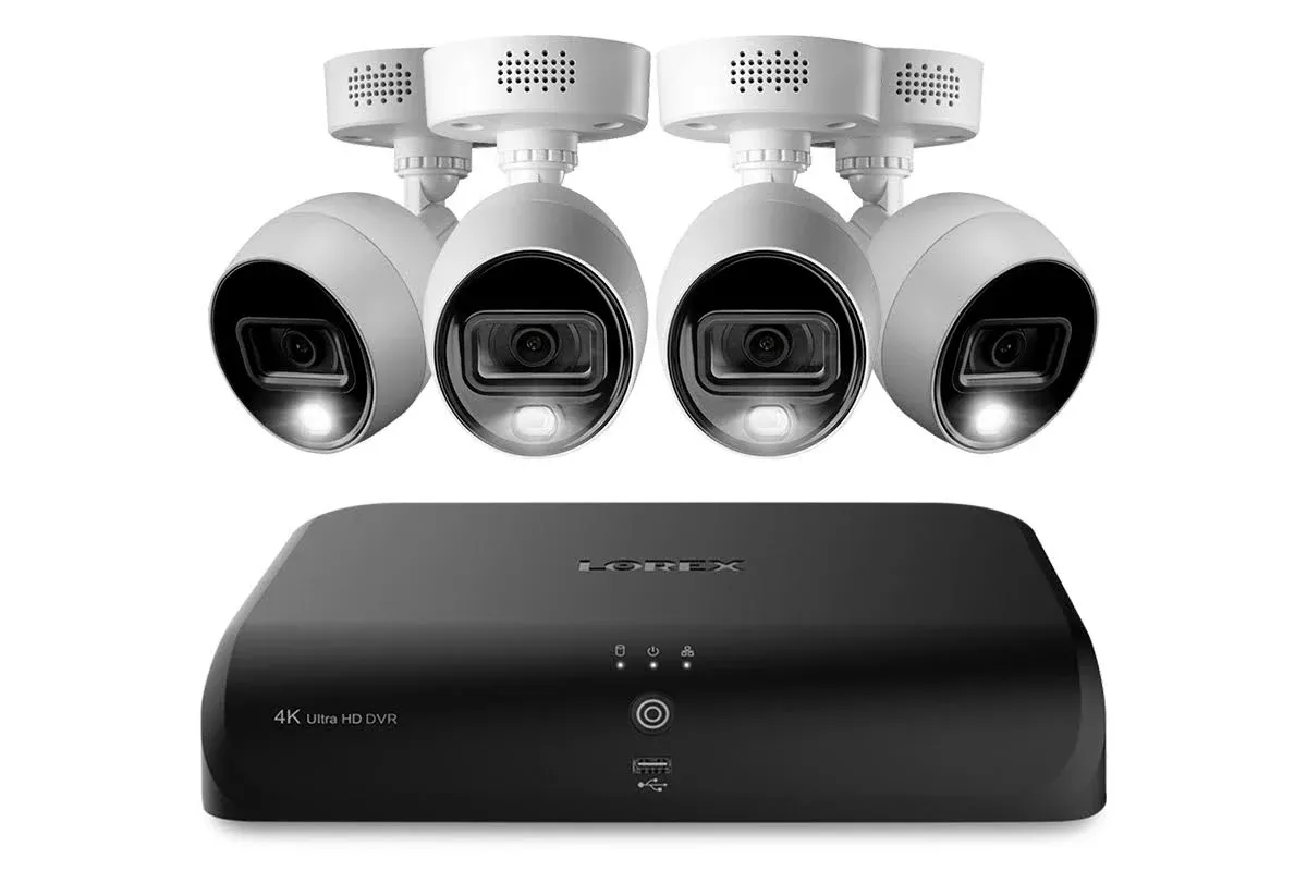 Lorex Fusion 4K 12 Camera Capable (8 Wired + 4 Wi-Fi) 2TB Wired DVR System with Active Deterrence Bullet Cameras