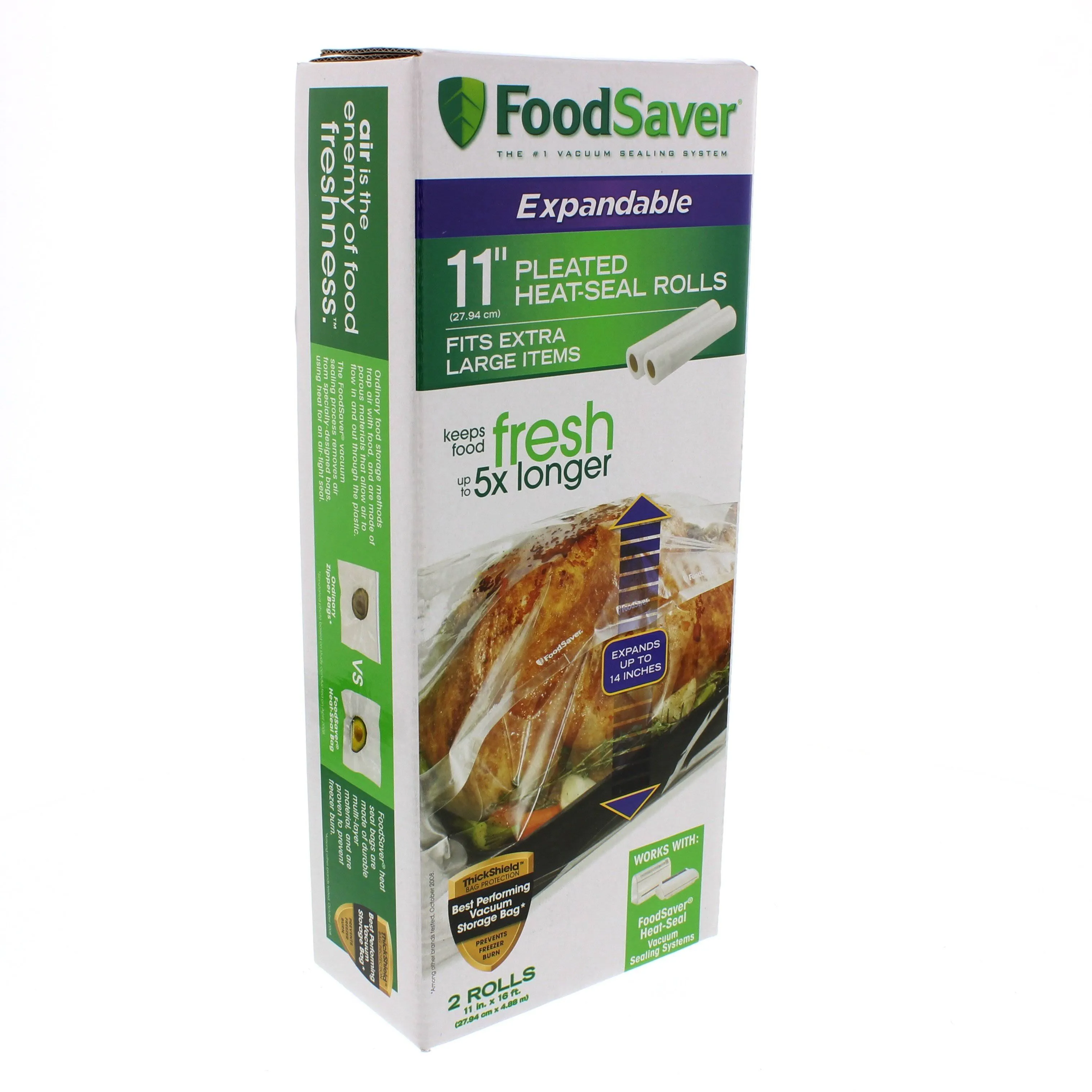 FoodSaver 11" x 16" Expandable Vacuum Seal Rolls 2-pk.