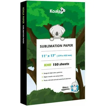 150 Sheets Koala Sublimation Paper 11x17 for Inkjet Heat Transfer Epson Printer