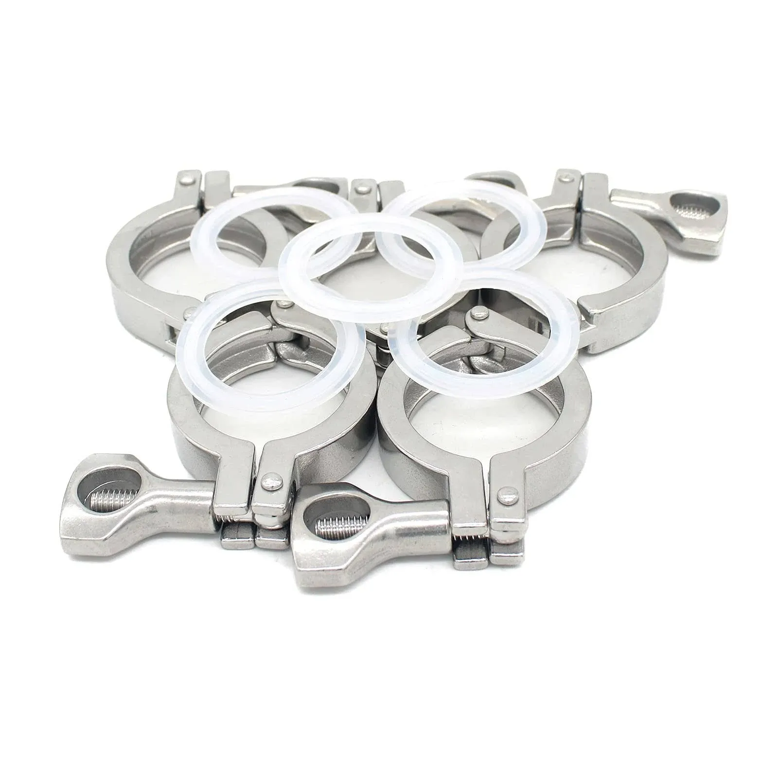 QiiMii Stainless Steel 304 Single Pin Heavy Duty Tri Clamp with Wing Nut for ...