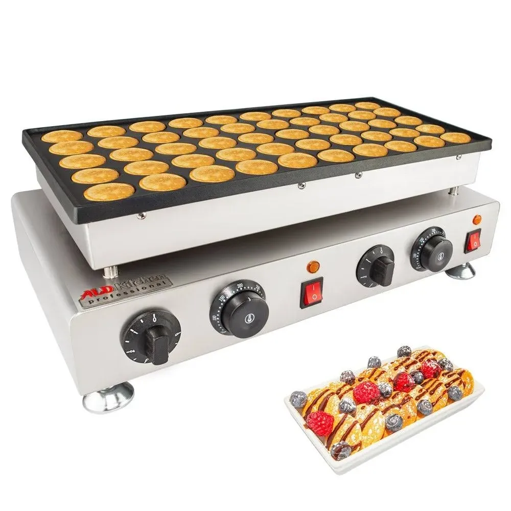 ALDKitchen Poffertjes Machine | 50 Pcs | Round Mini Dutch Pancakes - 110V