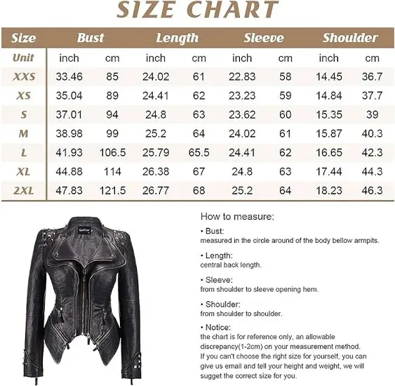 ChouYatou Women&#039;s Fashion Studded Perfectly Shaping Faux Leather Biker Jacket M