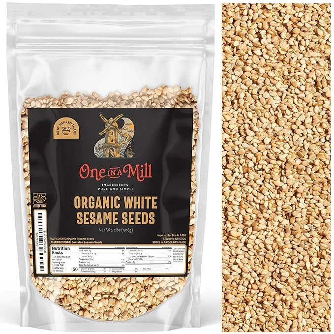 One in A Mill Organic White Sesame Seeds | Rich & Pure White Sesame Seeds for ...