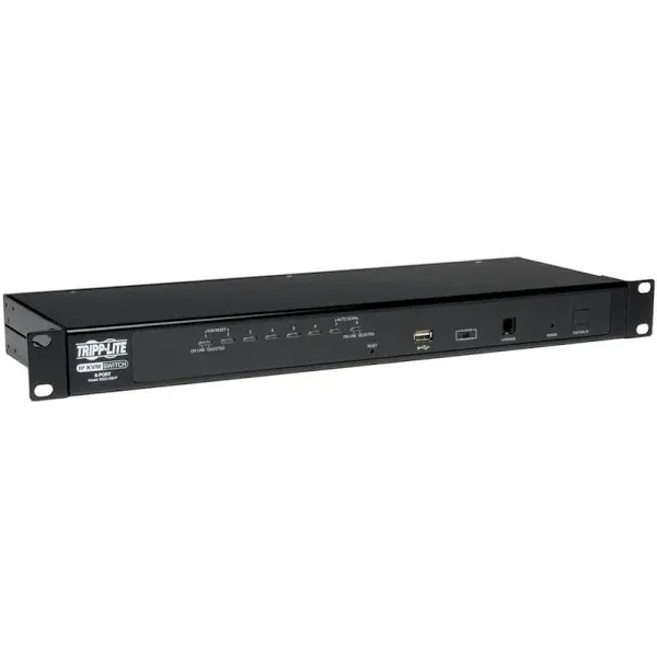 TRIPP LITE 8-Port Steel Rackmount IP KVM Switch with On-Screen Display (B022-U08-IP), Black