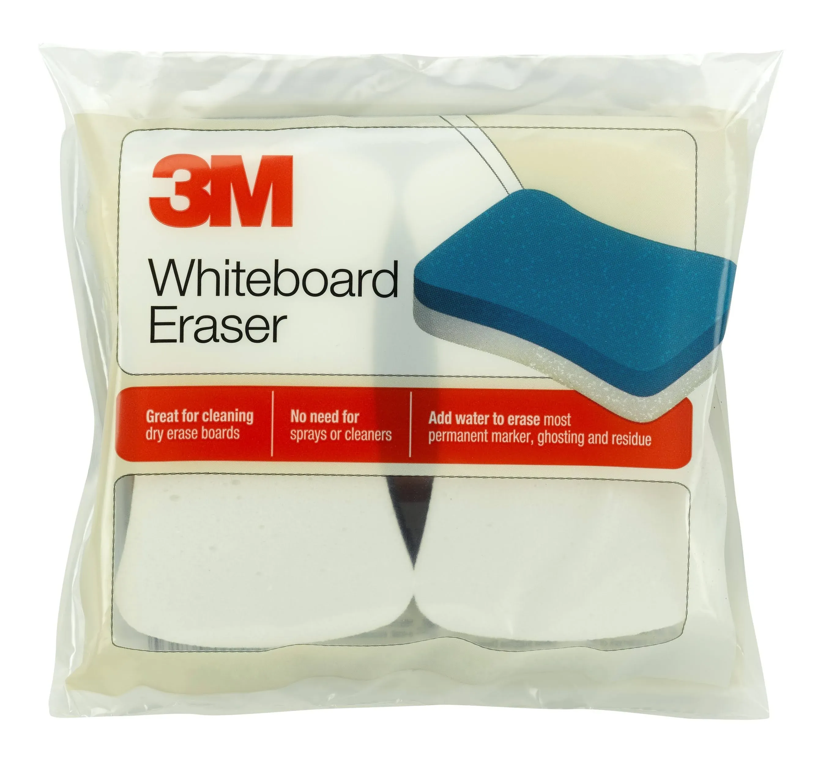 3M Whiteboard Eraser for Whiteboards, 2-Pack, White/Blue (581-WBE)3M Whiteboard Eraser for Whiteboards, 2-Pack, White/…