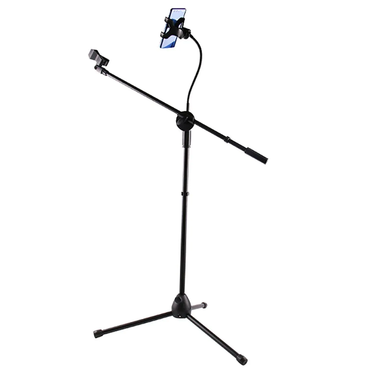 5 Core Mic Stand with Tablet and Phone Holder - Adjustable Gooseneck Microphone ...