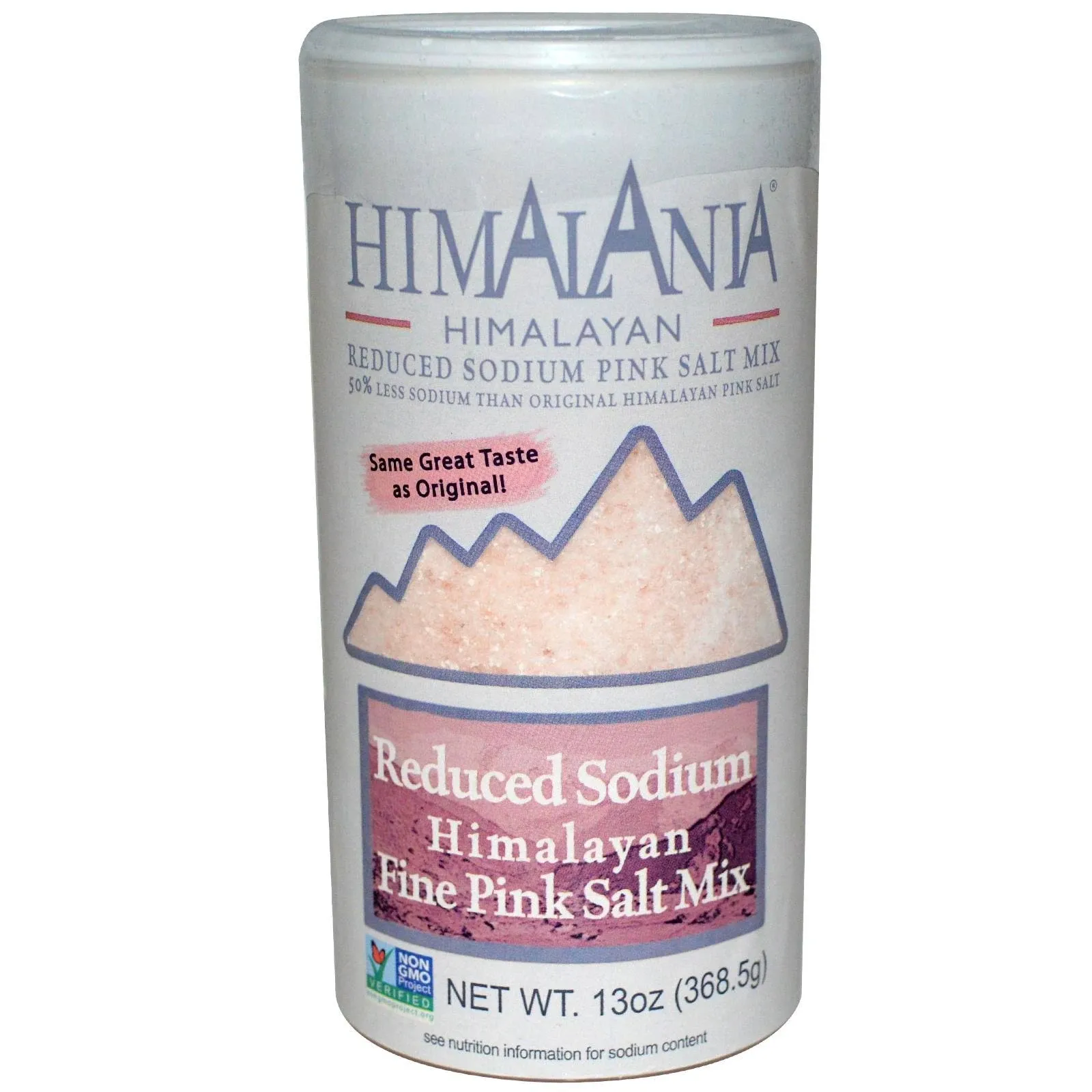 Himalania Salt Mix, Fine, Reduced Sodium, Pink Himalayan - 13 oz