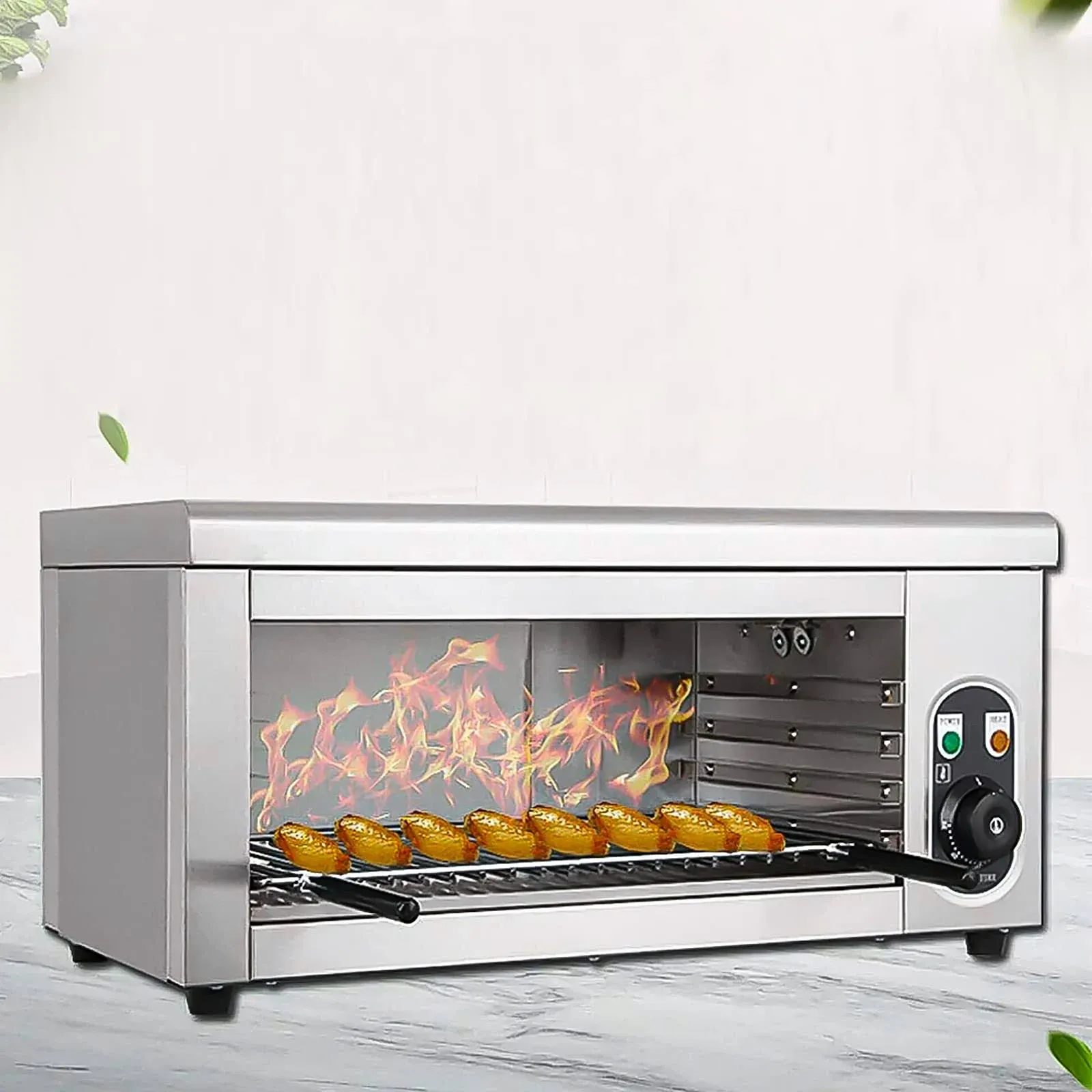 Electric Cheesemelter Toaster Oven 2000W Commercial Salamander Broiler 120-570°F Wall Mount or Countertop Cheese Melter Raclette Grill for Toasting Sandwich Burger Grilling Meat Steak Fish