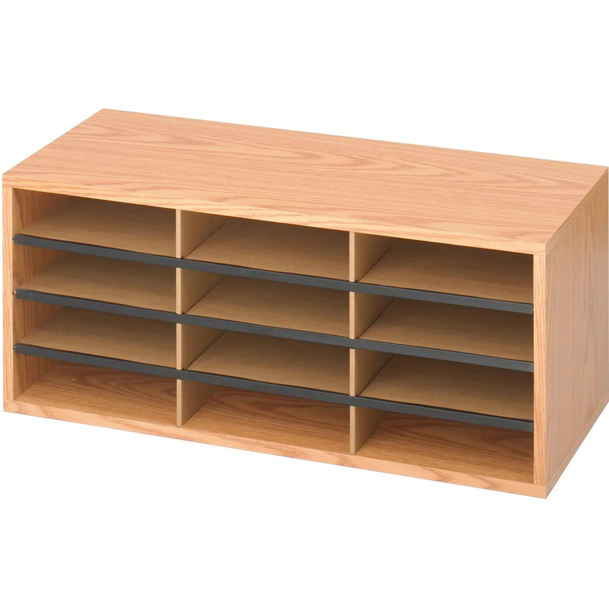 Wood Literature 12 Compartment Organizer