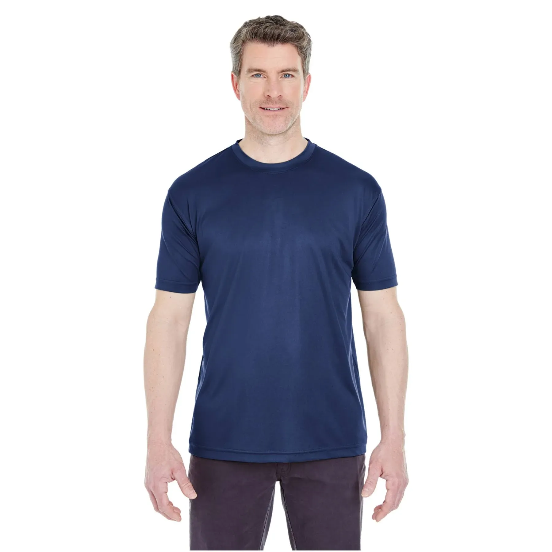 "UltraClub Men's Navy Cool & Dry Sport Performance Interlock T-Shirt"