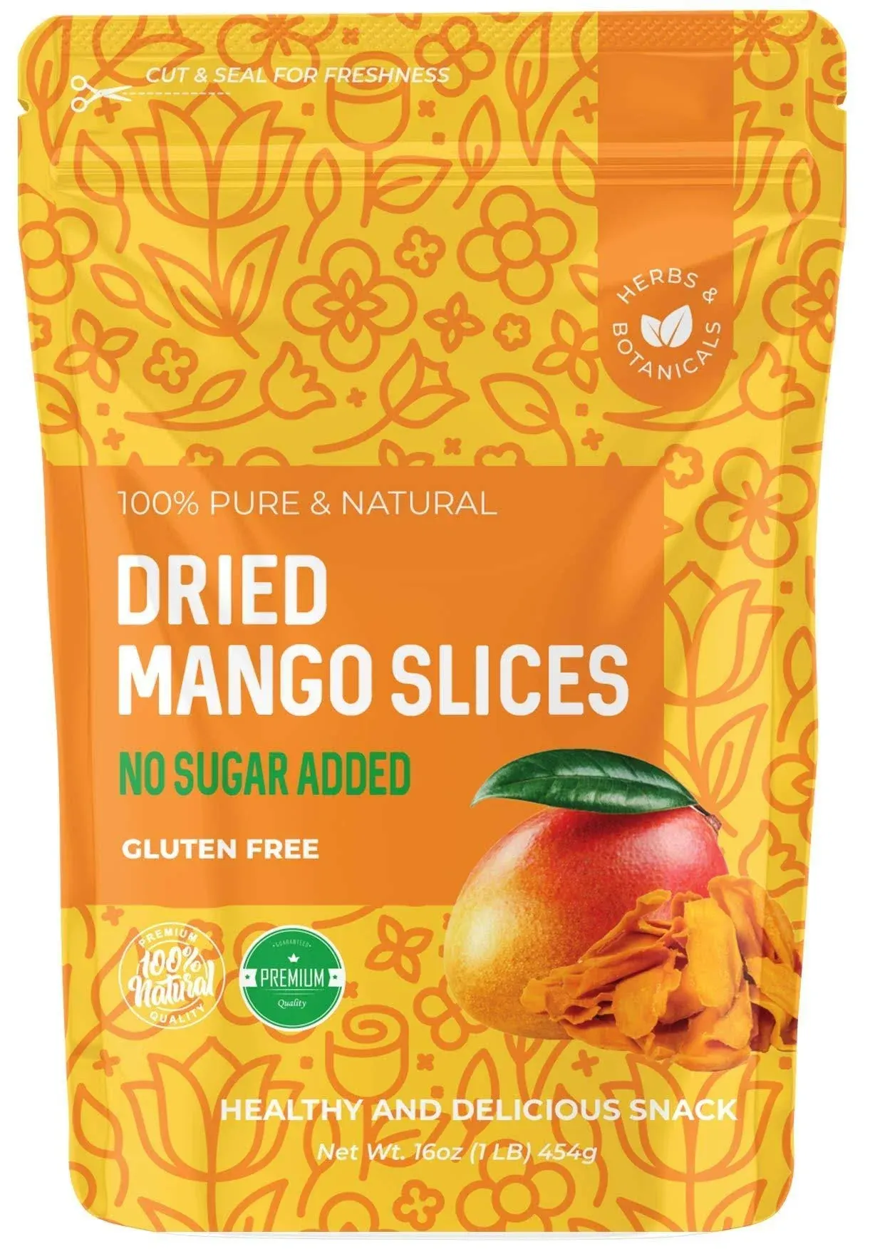 Dried Mango No Sugar Added, 16 oz Dried Mangoes, Unsweetened Dried Mango Slices ...