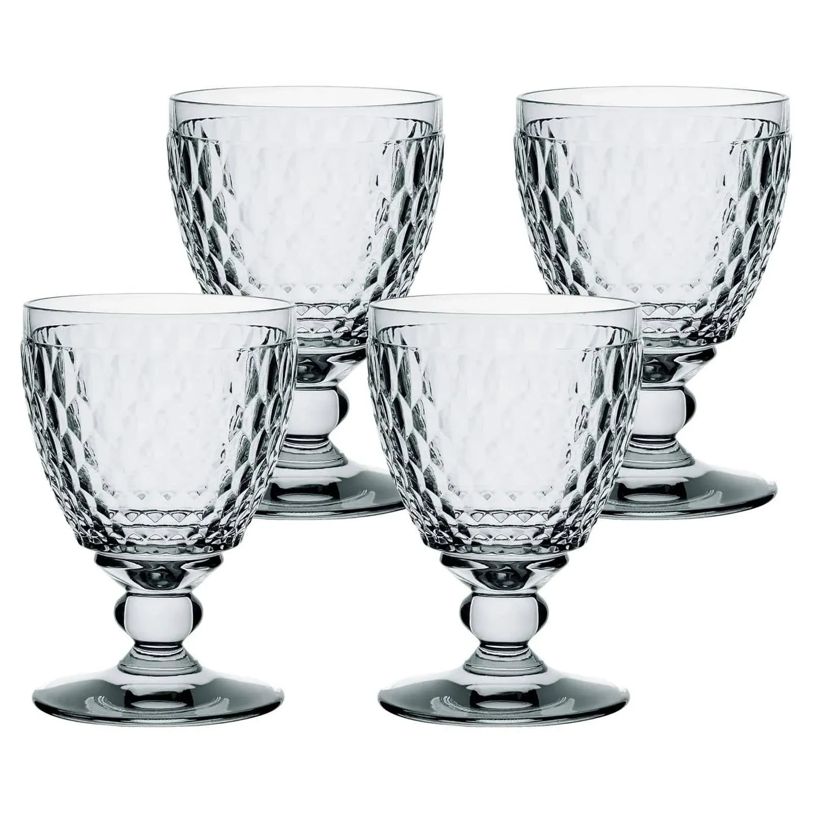 Boston Wine Goblet Box Set of 4 by Villeroy & Boch - Dishwasher Safe - Made in Germany - Smoke Gray Crystal Glass - Perfect for Red Wine, White Wine, Cocktails, and More - 14 Ounce Capacity