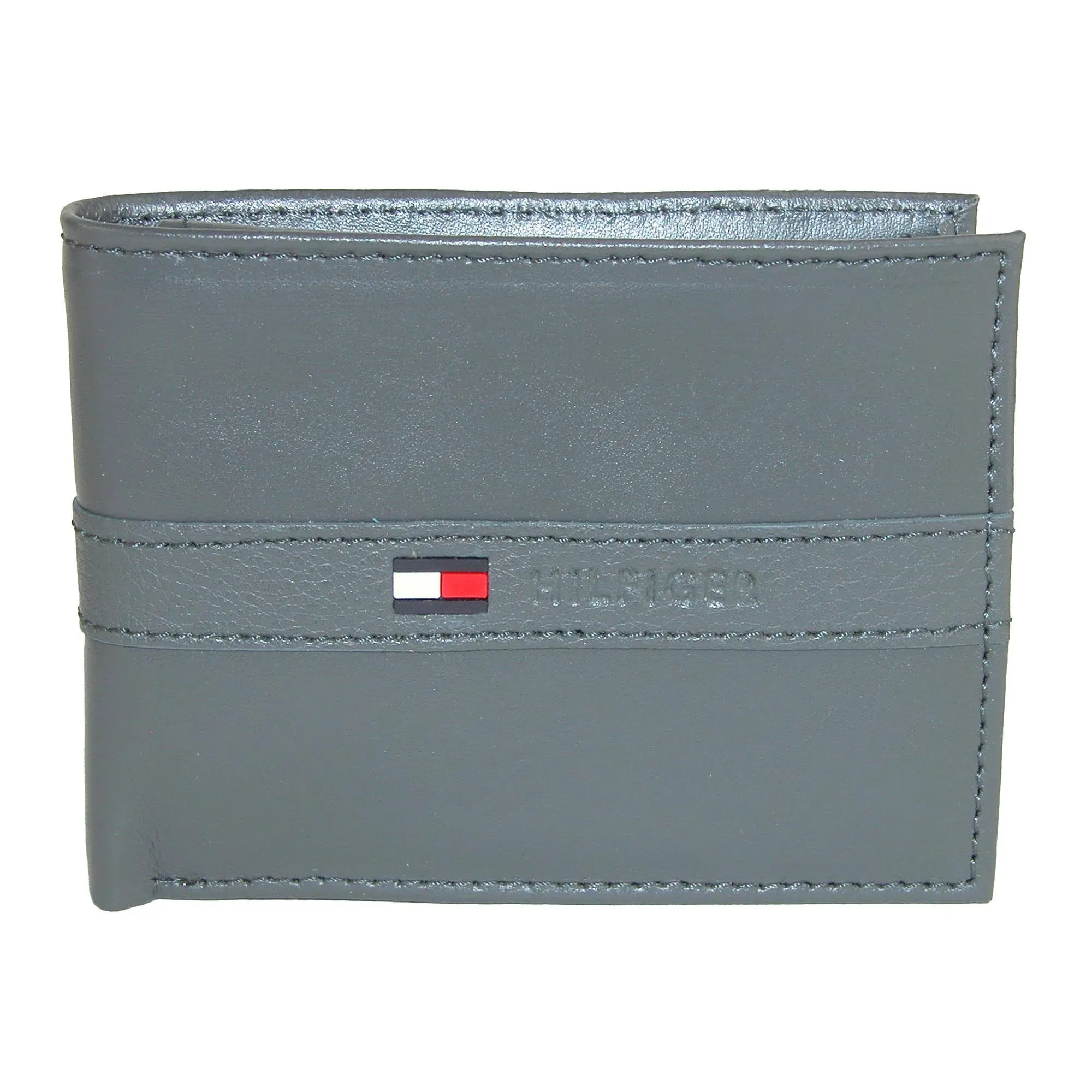 Tommy Hilfiger Men's Leather Ranger Passcase Billfold Wallet Navy