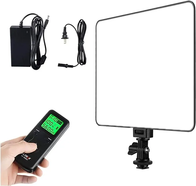 Viltrox Vl-200t Portable LED Video Light, Ultra-Thin Dimmable Studio Photography Lighting Panel with Hot Shoe Adapter/Remote