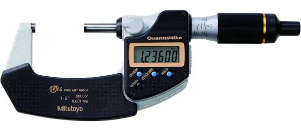 Mitutoyo 293-181-30 Quantumike, Micrometer, DIGIMATIC, 1-2", IP65, 00005", w/SPC