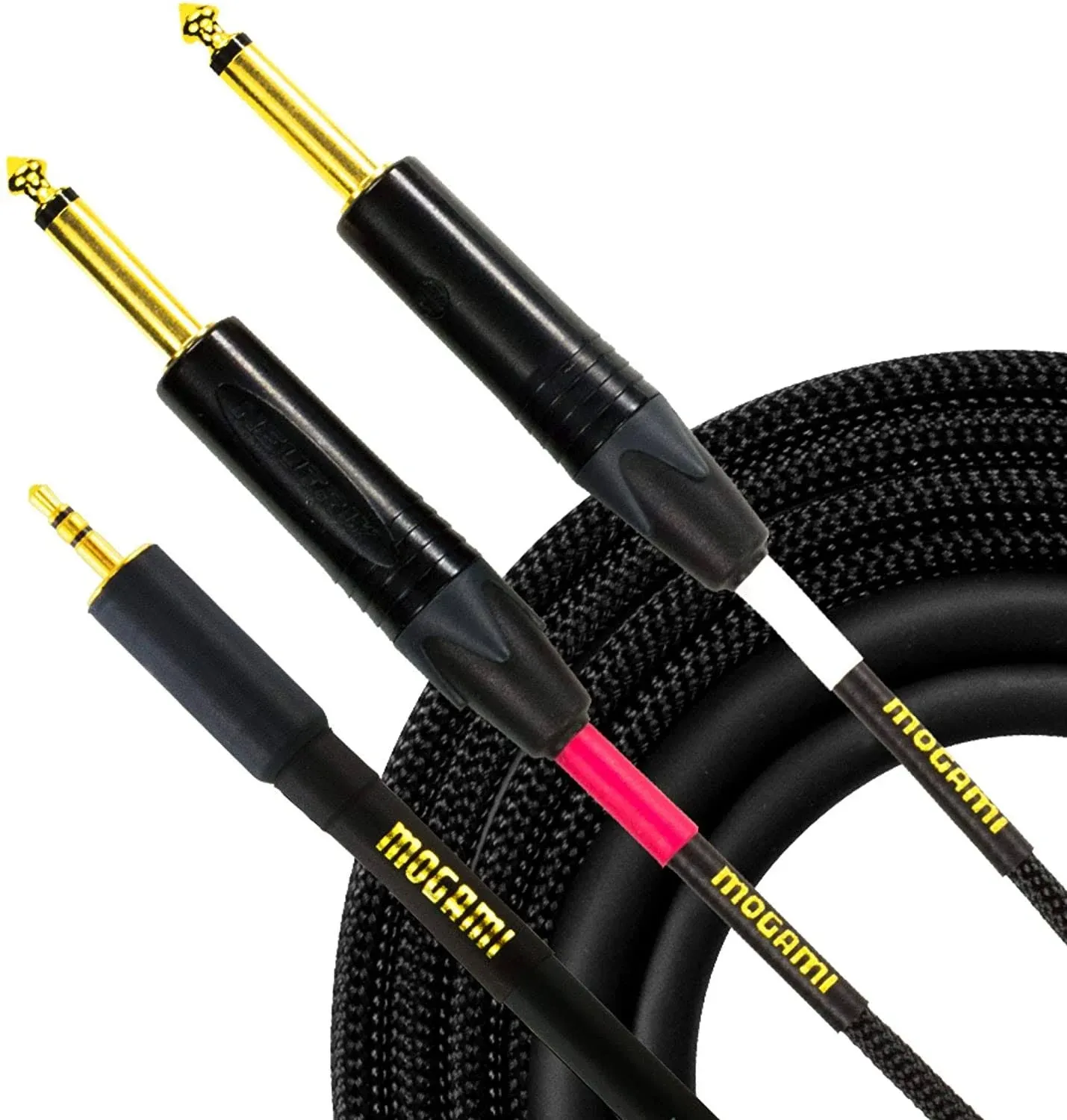 Mogami Gold 3.5mm TRS to Dual 1/4" TS Accessory Cable (3')