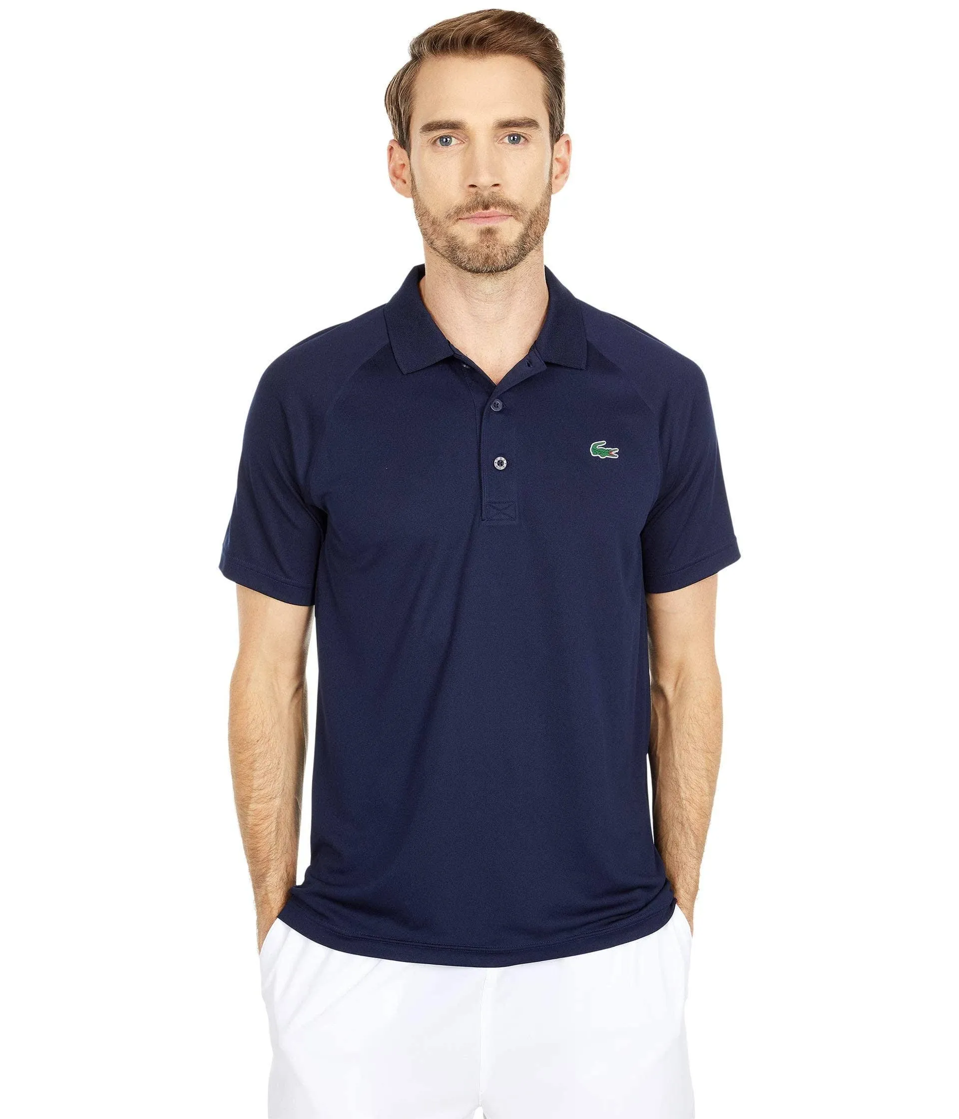 Lacoste Sport Breathable Run-Resistant Interlock Polo Navy