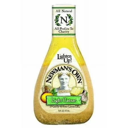 Newman's Own Salad Dressing Light Caesar, 16-Ounce (Pack of 3)