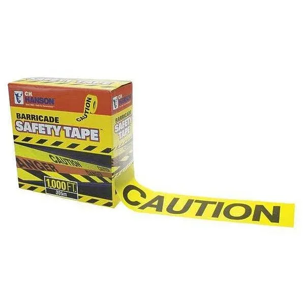 Barricade Tape, Caution, Yellow, 1000 ft