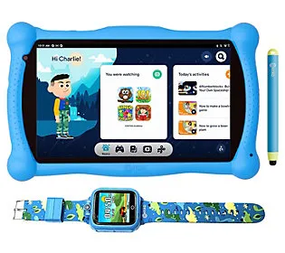 Contixo 7" Kids Android Tablet 16GB Stylus & Sm rtwatch Bundle