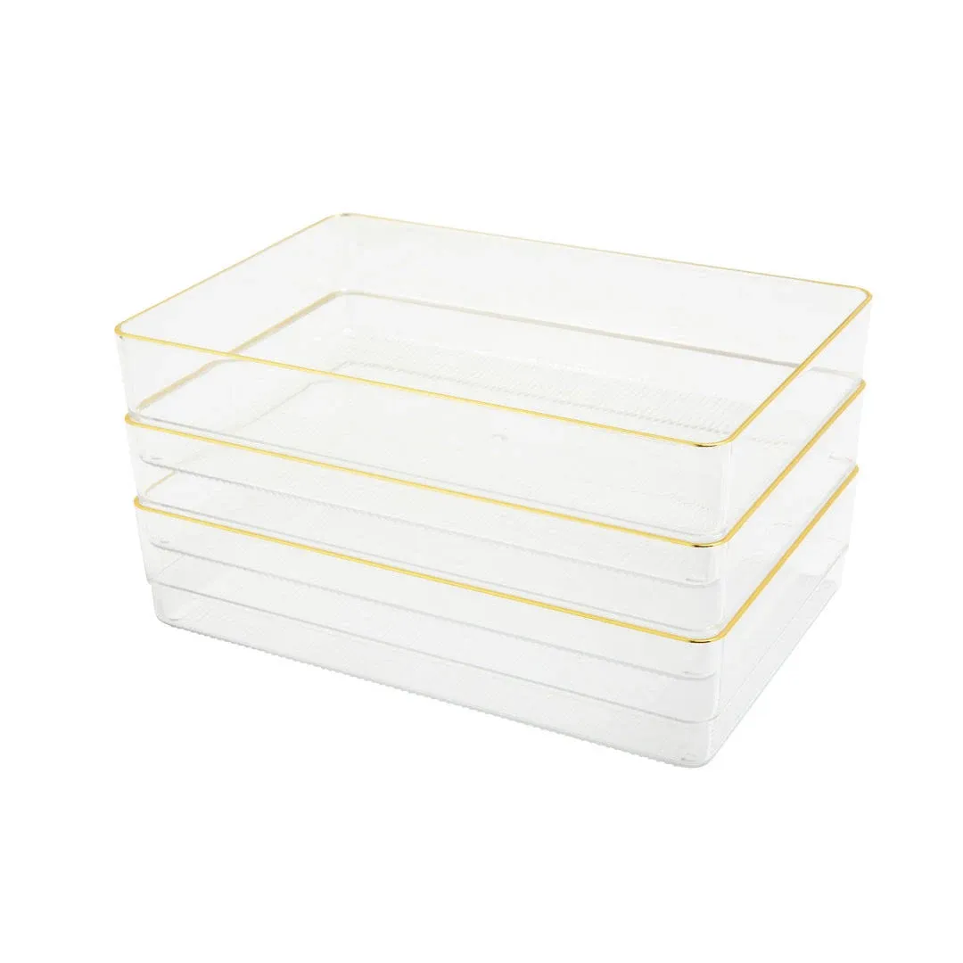 Martha Stewart Kerry 3 Pack Stackable Office Desk Drawer Organizers