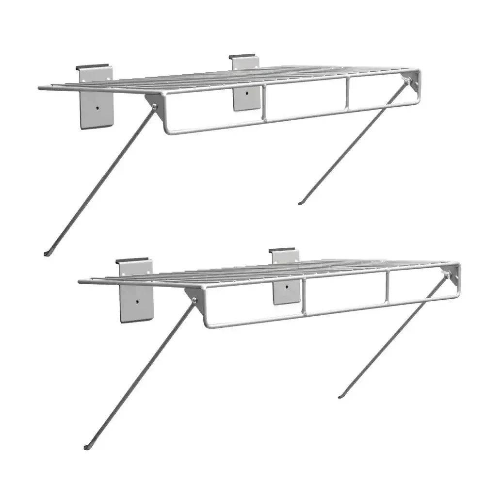 CrownWall 24 in. L x 12 in. W Slatwall Wire Shelf with Rail (2-