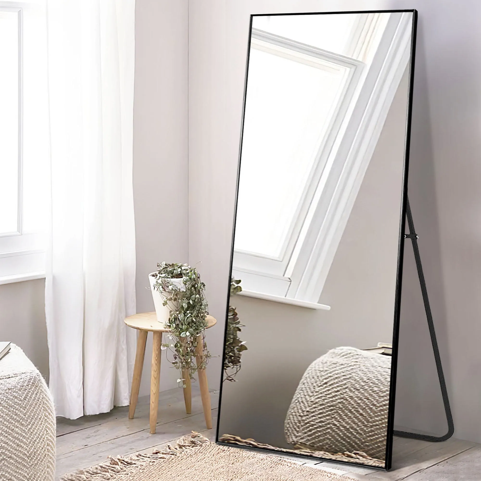 Arch Mirror Full Length, Floor Length Mirror, Arched Floor Mirror, 72"x31" Wall Mirror Full Length, Oversized Floor Mirror, Bedroom Mirror Full Length, Black Floor Mirror for Living Room.