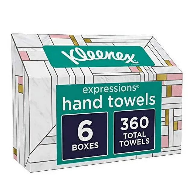 Kleenex Expressions Hand Towels, Disposable Hand Paper Towels, 60 Towels per Box