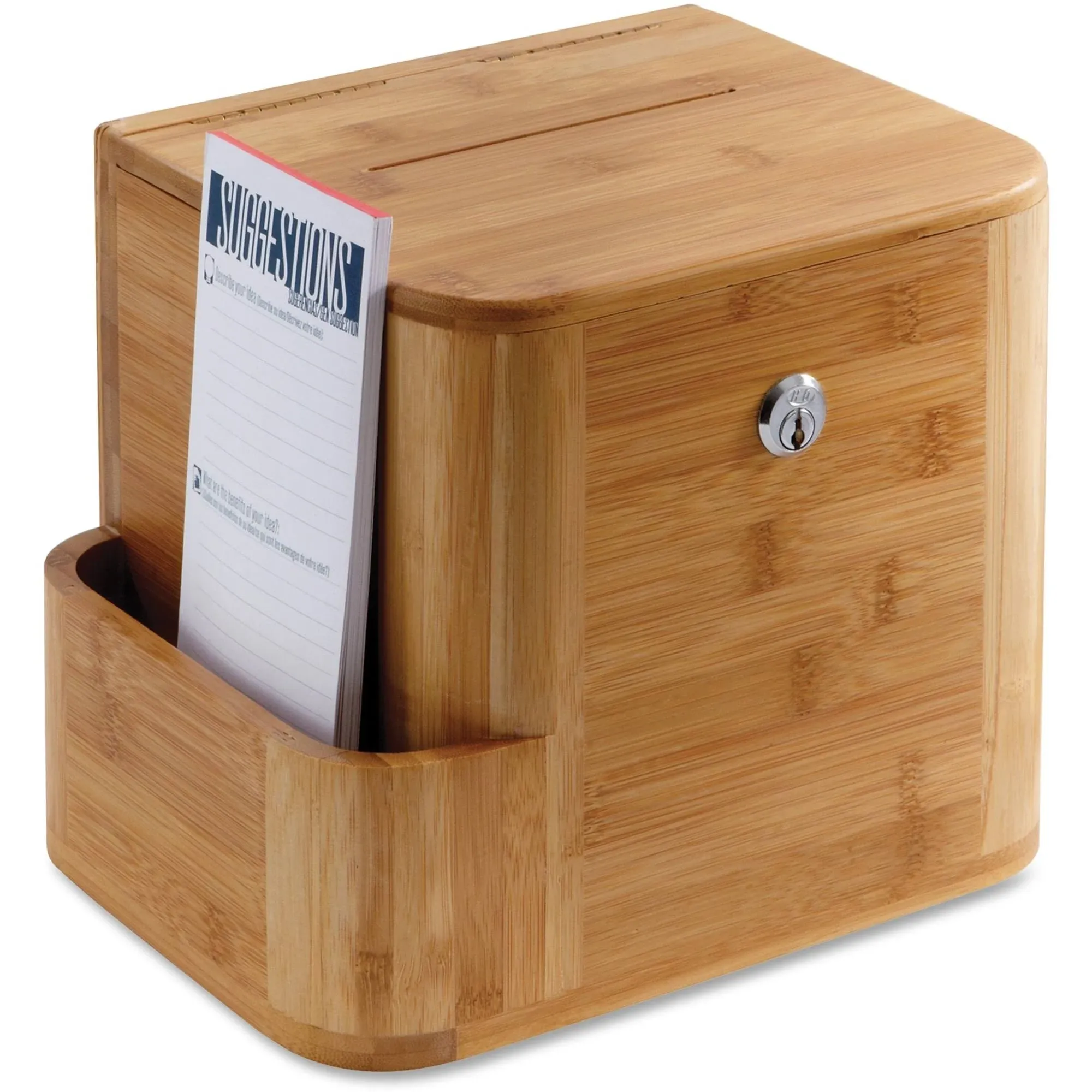 Safco 4237NA 10" x 8" x 14" Natural Bamboo Suggestion Box