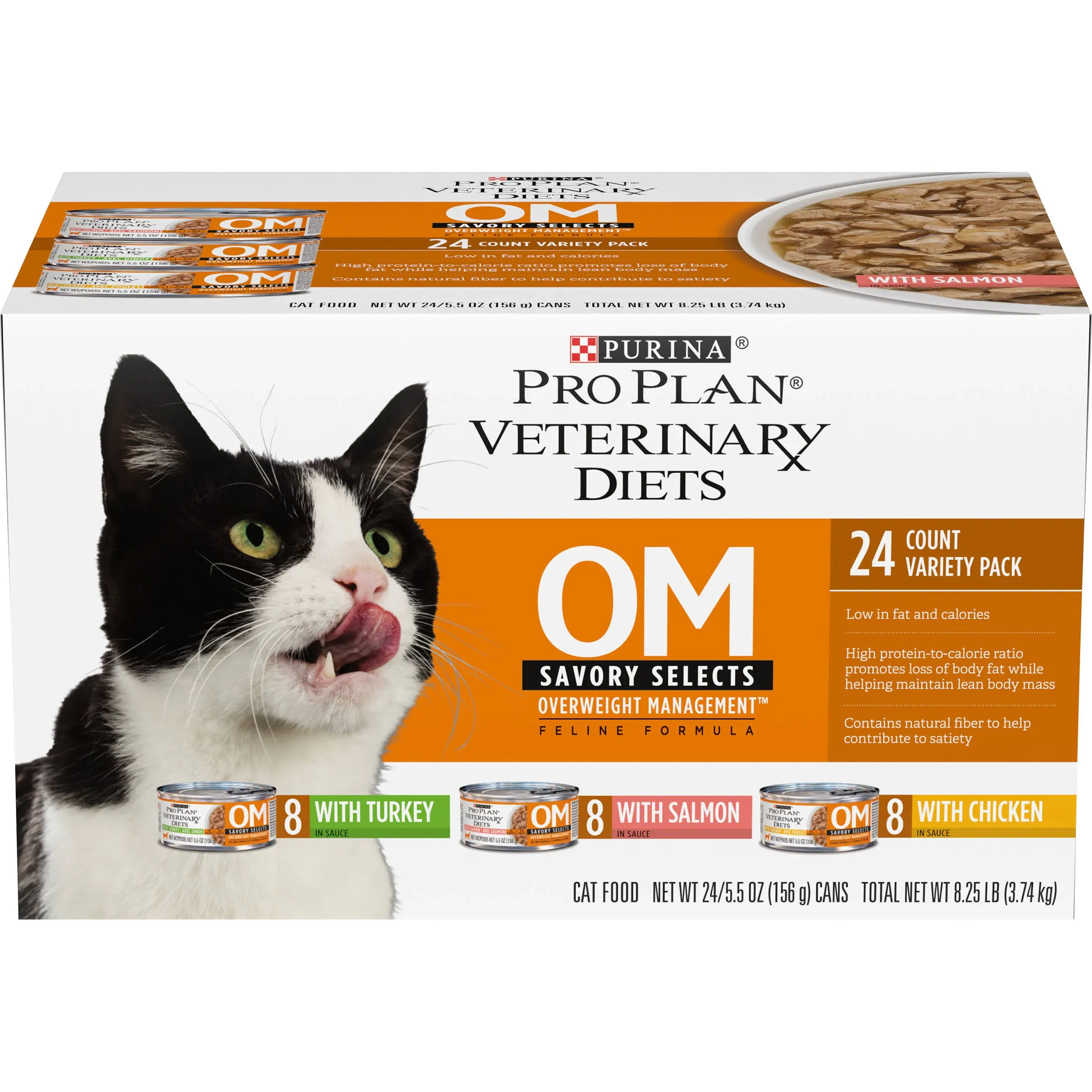 Purina Pro Plan Veterinary Diets OM Savory Selects Wet Cat Food Variety Pack